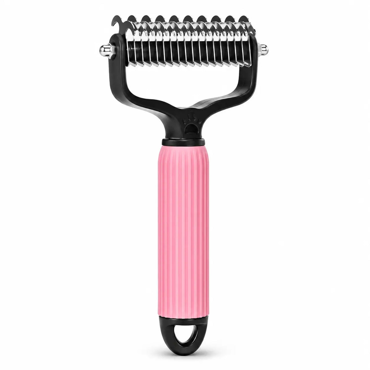 Dual-Sides Stainless Steel Slicker Brush & Undercoat Rake, Pet Grooming Tool for Cats & Dogs with Thick/Long Hair, Demats Tangles, Removes Loose Fur, Reduces Shedding