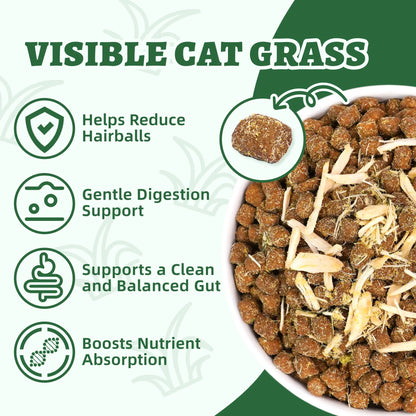 Wellix 63.5Oz Hairball Control Cat Food, High Protein Grain Free Dry Cat Food with Fresh Chicken, Fresh Bone-In Chicken & Chicken Liver, No Artificial Attractants