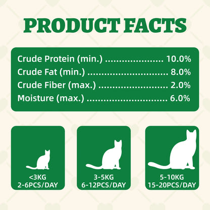 Wellix Cat Treats for Indoor Cats Hairball Control Natural Salmon Healthy Cat Grass Treats Kitten Snacks Training Biscuits Catnip for Cats Dental Care 3.17Oz
